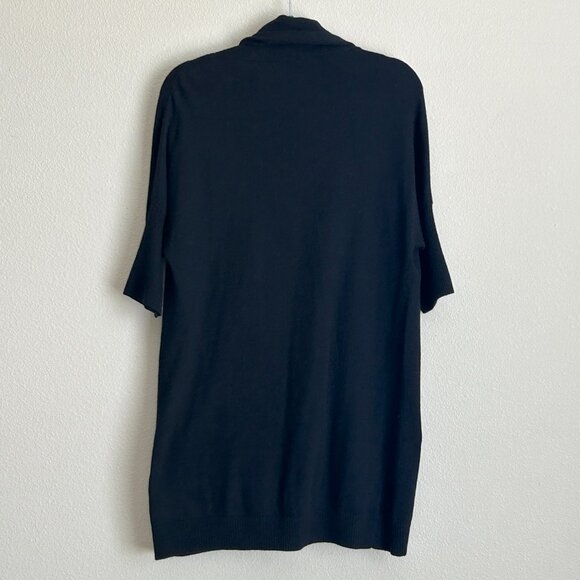 Chicos Women Sweater Cardigan Size M 1 Black Open Shawl Front Half Dolman Sleeve - Picture 2 of 12